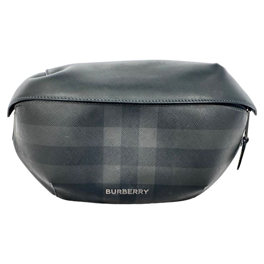 Burberry Sonny Check Waist Bag in Black Leather